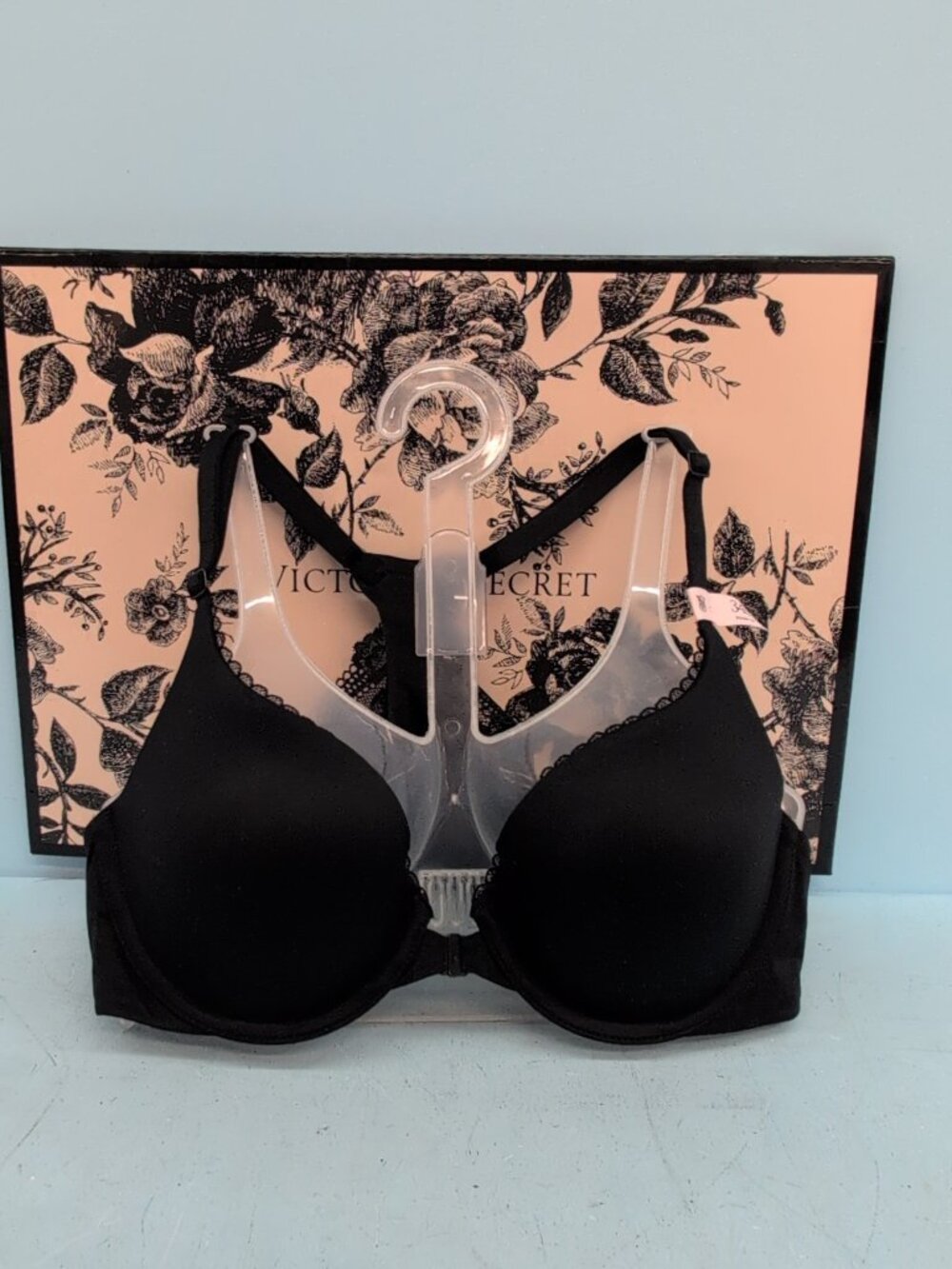 Victoria Secret Perfect Shape Lace Racerback Push Up Bra 34B Black